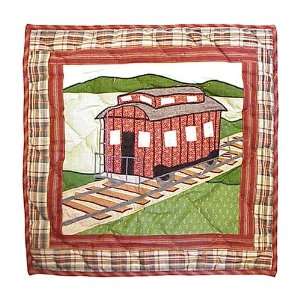   Applique II Theme Trains Quilted Toss Pillow 16x16