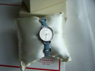 Ladies COACH Miranda Blue Leather Watch $358 #14500929  