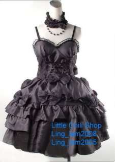 Dolly Gothic Punk Lolita Party Dress+necklace 61182 Blk  