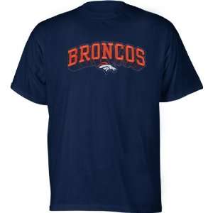  Denver Broncos Navy Line of Scrimmage Embroidered T Shirt 