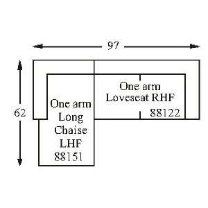  Lind 881 3 Sectional Sofa Arrangement (2 pieces) (Price is 