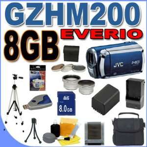 JVC Everio GZ HM200 Dual SD High Def HD Camcorder (Blue 