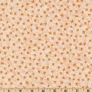   Dots & Flowers Light Tan Fabric By The Yard Arts, Crafts & Sewing