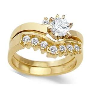   Set 14k Yellow Gold Bridal (1.00 CT), Size 7 Jewel Roses Jewelry