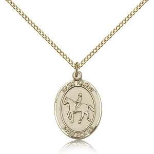  Gold Filled St. Saint Kateri / Equestrian Medal Pendant 3 