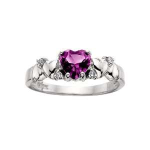 10kt Amethyst and Diamond Heart Ring Jewelry