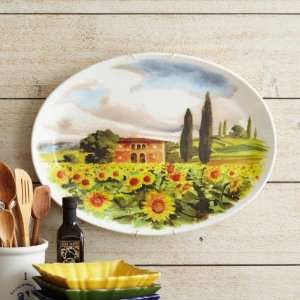 Tuscan Landscape Oval Serving Platter 