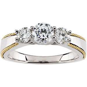 Elegant and Stylish 1/2 ct. tw. Two Tone Bridal Anniversary Ring Semi 