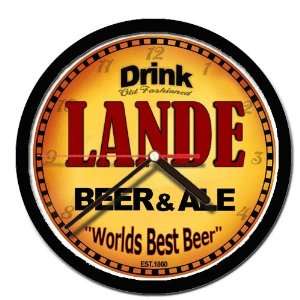  LANDE beer and ale cerveza wall clock 