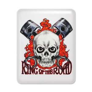  iPad Case White King of the Road Skull Flames and Pistons 