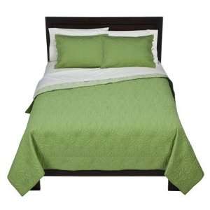   Green Reversible Coverlet Rich Earth Aris King Size 