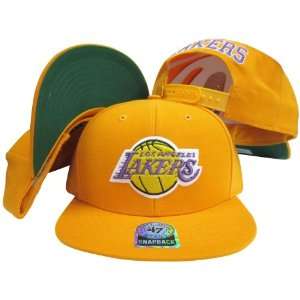 Angeles Lakers Gold Plastic Snapback Adjustable Plastic Snap Back Hat 