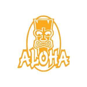  Aloha Hawaiian small 3 Tall GOLDEN YELLOW vinyl window 