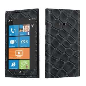  Nokia Lumia 900 Vinyl Protection Decal Skin Black Leather 