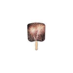  Min Qty 500 Fireworks Hand Fans, Full Color Beauty