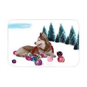  Siberian Husky Tempered Large Cutting Board Christmas 