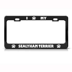 Sealyham Terrier Dog Dogs Black Metal license plate frame Tag Holder
