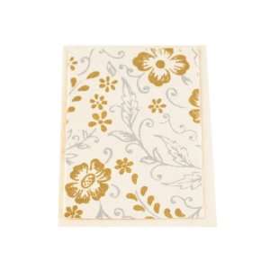  Ivory Flowers Notecard   Set of 10 (Blank Inside 