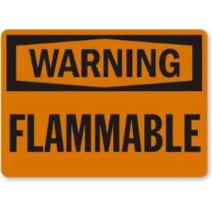  Warning Flammable Laminated Vinyl Sign, 5 x 3.5 Office 
