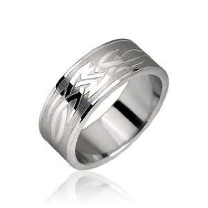  316L Stainless Steel Tribal Symbol Ring   Size 12 West 