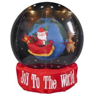  Gemmy 1017782 Airblown Rotating Globe   Santa Around World 