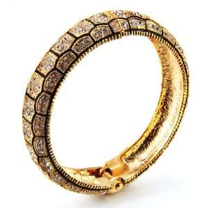  Golden Roman Fashion Bangle Bracelet with Crystals 