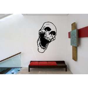  Cool Scary Human Big Jaw Skull Design Wall Mural Vinyl 