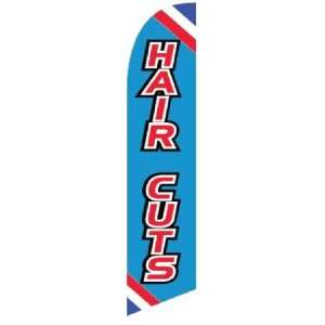Hair Cut 12ft x 2.5ft Feather Banner Flag Set   INCLUDES 15FT 4pc POLE 