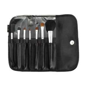  8 PC Makeup Brush Set w/ Pouch Beauty