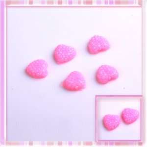 Pink Lovely Babysbreath Heart Design Nail Art Sticker Decoration 5Pcs 