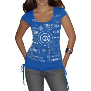 Chicago Cubs Womens Sports Page Cap Sleeve Tee  Sports 