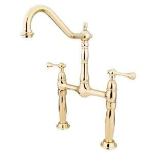   Faucet with Buckingham Lever Handle, Polished Brass