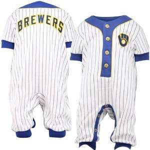   Brewers Toddler Navy Blue Pinstripe Coveralls