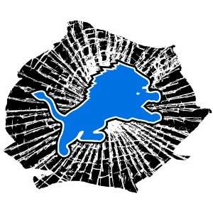  Detroit Lions ShatteredAuto Decal (12 x 10 Inch) Sports 