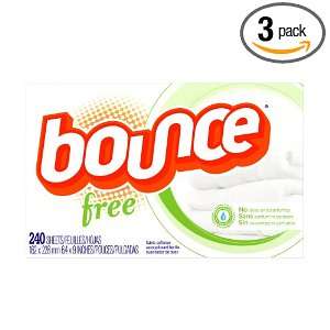  Bounce Free Sheets, 240 Count Boxes (Pack of 3) Health 