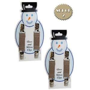 Mitten Clips   With Metal Snowman Clip Design (TAN)   Great for back 