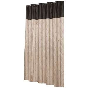   Shower Curtain, 70 Inch by 72 Inch, Taupe and Black