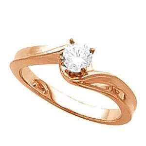  14K Rose Gold Diamond Solitaire Engagement Ring   0.40 Ct 