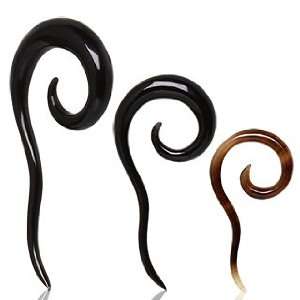 Spiral Buffalo Horn Taper / Ear Stretcher with Tail. All hand carved 