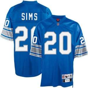 Reebok NFL Equipment Detroit Lions #20 Billy Sims Blue Tackle Twill 