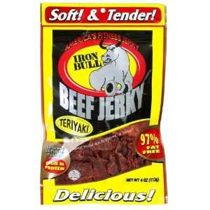  AccuFitness Iron Bull Soft Beef Jerky, Teriyaki, 12 