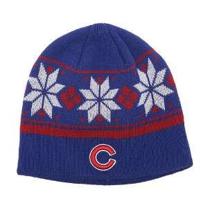 Chicago Cubs Snowflake Womens Knit   Royal/Red One Fits All  