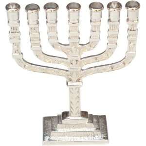  Menorah 7 Candle with Nickel Plated Finish 4.5x1.5x6 H 