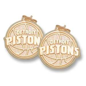 Detroit Pistons 3/8 Logo Post Earrings   14KT Gold Jewelry  