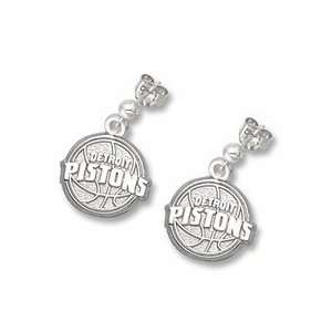  Detroit Pistons 3/8 Logo Post Ball Earrings   Sterling 