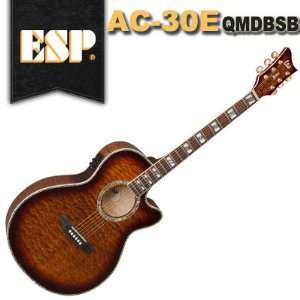   Acoustic Electric Guitar Dark Brown Sunburst Musical Instruments