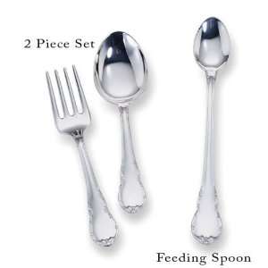    Sterling Silver Modern Victorian 2 Piece Fork & Spoon Set Baby