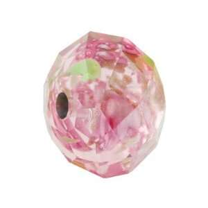   Pink with Roses Rondelle Chinese Crystal Beads Arts, Crafts & Sewing