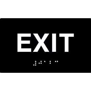 ADA Compliant Exit Signs (black) with Tactile Text and Grade 2 Braille 