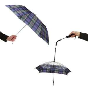   Go Together Owner & Dog Umbrella Leash Set Plaid / Clear